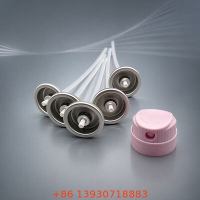 Válvula de aerossol focada nas raízes para shampoo seco com material de chapa, uso vertical ou invertido e até mesmo distribuição