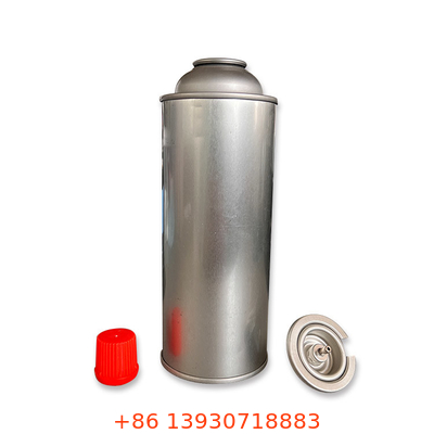 Lata de metal de lata de gás butano de acampamento de parede reta vazia com 65 mm de diâmetro