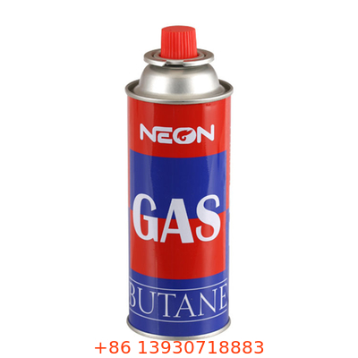 Lata de metal de lata de gás butano de acampamento de parede reta vazia com 65 mm de diâmetro
