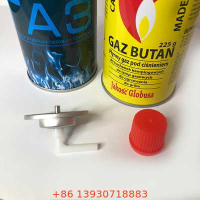 Frasco reto do gás do butano da parede para o gás do butano e o gás de isqueiro