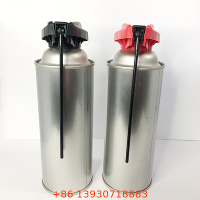 Vista a substituição da cabeça de pulverizador do aerossol da resistência com tubo dobrável e fechamento