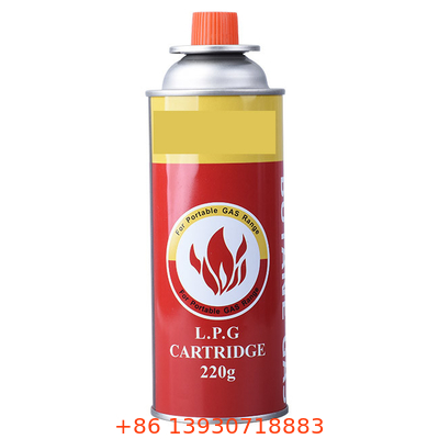 Válvula e tampa portáteis do cartucho do cilindro de gás do butano do folha de Flandres 220g para o acampamento exterior