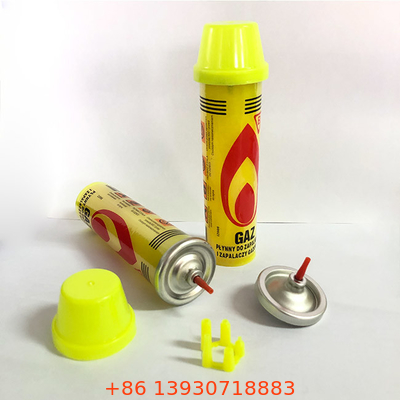 o diário de acampamento do reenchimento do butano do gás 80ml usa a favor do meio ambiente
