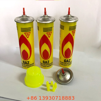 não reenchimento mais claro amarelo do gás do butano do escapamento para a iluminação da vela
