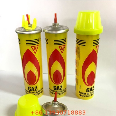 não reenchimento mais claro amarelo do gás do butano do escapamento para a iluminação da vela