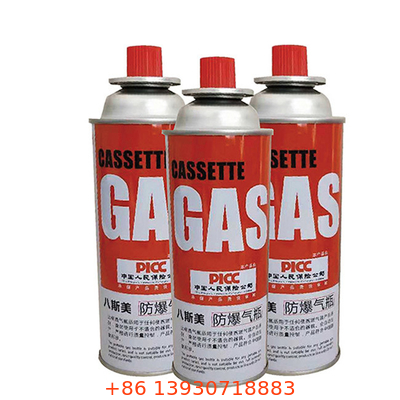 Especificações do cilindro de gás de butano de chapa de estanho 65 x 158 mm