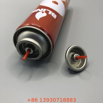 Garrafa de gás de butano de plástico cor vermelha Limpador de gás válvula de reabastecimento de metal e engates de plástico