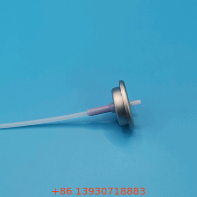 Válvula de aerossol medida em prata com atuador de botão para 0,1-0,2 Ml/s