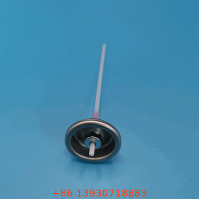 Válvula de aerossol medida em prata com atuador de botão para 0,1-0,2 Ml/s