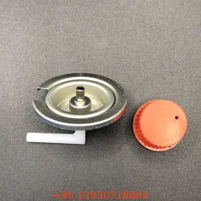 Válvula de gás butano de acampamento de cor preta com placa de estanho e material de PP em alça preta