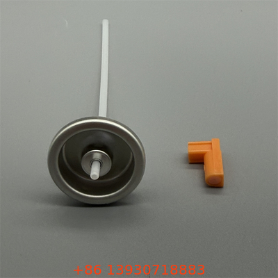 Válvulas de aerossol industriais de alta resistência com medidor para lubrificantes e produtos de limpeza de precisão, com resistência química e vedação confiável.