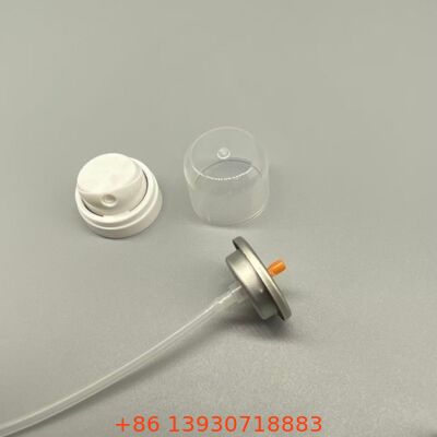 Válvula de pulverização de aerossóis com bocal de névoa ultrafinos para desempenho livre de resíduos e funcionamento a 360 graus de shampoo seco