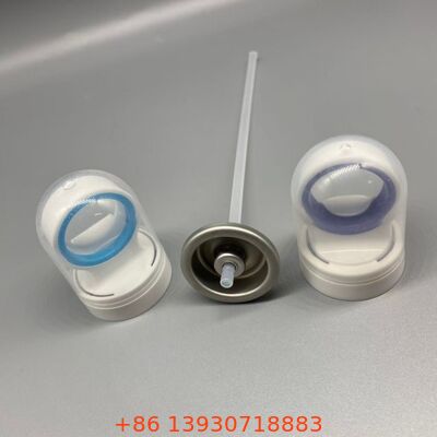 Válvula de aerossol de protetor solar com tampa de segurança para aplicações de protetor solar em spray contínuo