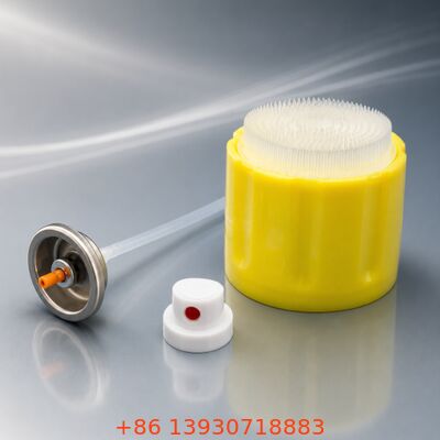 Conjunto de Válvula de Aerossol de Espuma de 1 Polegada com Componentes de Metal + Plástico e Opções de Tampa de 57mm / 65mm