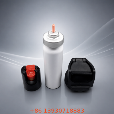 Conjunto de válvula contínua de alumínio de 20 mm para embalagens de aerossóis de spray de pimenta com padrão de spray personalizável