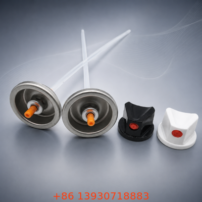 Conjunto de válvula de aerossol macho resistente a UV com design coordenado por cores e vedação forte para embalagens de spray premium