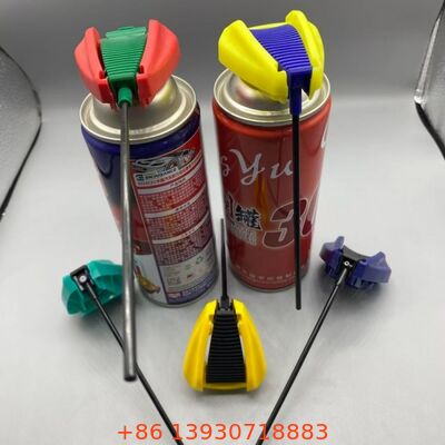 Actuador de gatilho dobrável com bocal de pulverização de dupla ação com mecanismo de bloqueio à prova de vazamento e tubo de extensão integrado