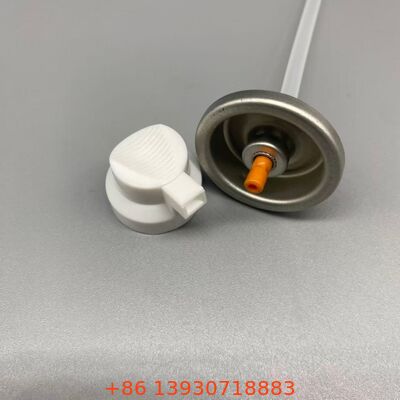 Válvula de distribuição de shampoo seco, válvula de spray de aerossol para embalagens de cuidados capilares em pó, válvula de distribuição de aerossol de névoa fina para aplicação em latas de shampoo seco