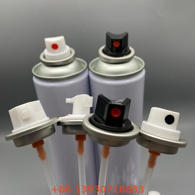Válvula de aerossol masculina resistente a UV de cor coordenada de precisão com forte desempenho de vedação e conjunto de atuador de pulverização