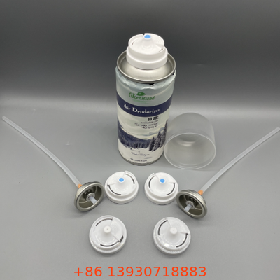 25.4mm válvula de aerossol de desodorante com atuador de pulverização ajustável e design resistente a obstruções